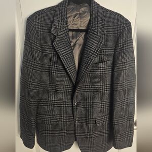 Men's Cartier Houndstooth Wool Blazer Sport Coat Jacket Tailored By Dorf's Inc